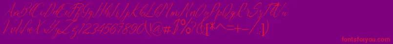 Andrea Font – Red Fonts on Purple Background