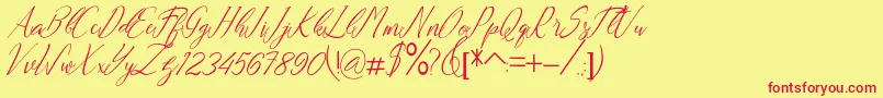 Andrea Font – Red Fonts on Yellow Background