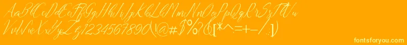Andrea-fontti – keltaiset fontit oranssilla taustalla