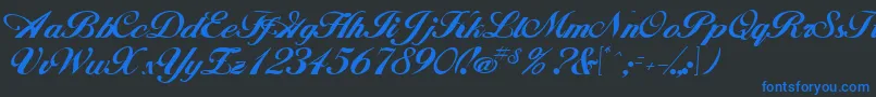 Andrea Font – Blue Fonts on Black Background