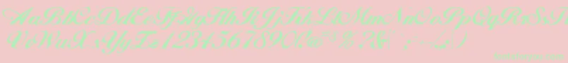 Andrea Font – Green Fonts on Pink Background