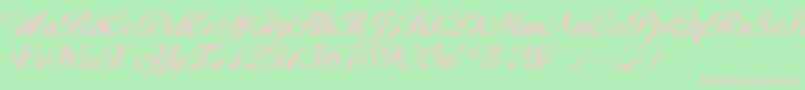 Andrea Font – Pink Fonts on Green Background