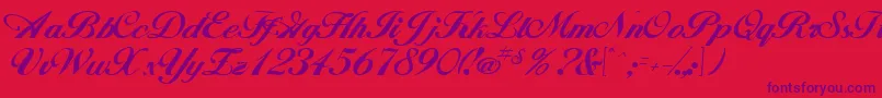 Andrea Font – Purple Fonts on Red Background