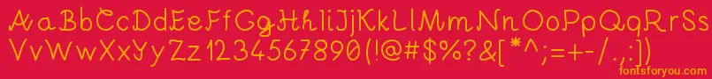 Andrei Pro by KreativFont com Font – Orange Fonts on Red Background