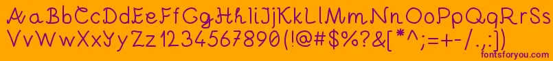 Andrei Pro by KreativFont com Font – Purple Fonts on Orange Background