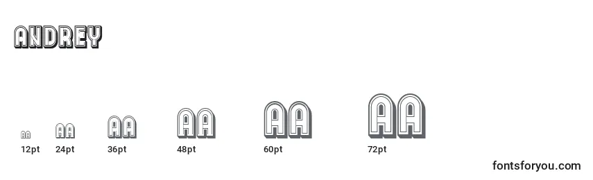 Размеры шрифта Andrey