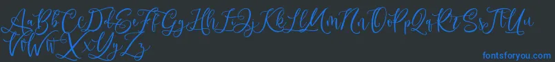 Andriani Script Font – Blue Fonts on Black Background