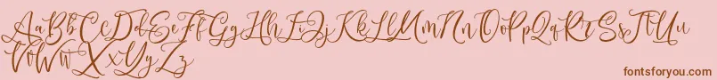 Andriani Script-Schriftart – Braune Schriften auf rosa Hintergrund