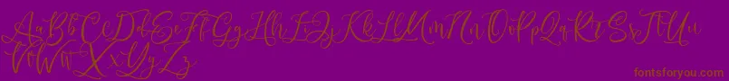 fuente Andriani Script – Fuentes Marrones Sobre Fondo Morado