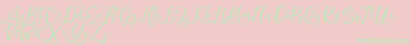 Andriani Script-Schriftart – Grüne Schriften auf rosa Hintergrund