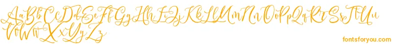 Police Andriani Script – polices orange sur fond blanc