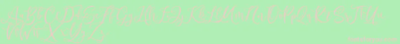 Andriani Script-Schriftart – Rosa Schriften auf grünem Hintergrund