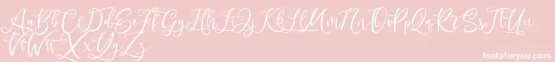 Andriani Script-Schriftart – Weiße Schriften auf rosa Hintergrund