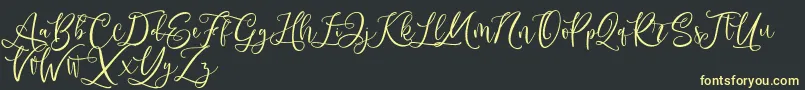 Andriani Script Font – Yellow Fonts on Black Background