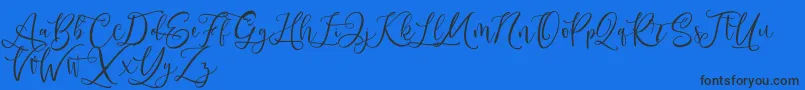Andriani Script Font – Black Fonts on Blue Background