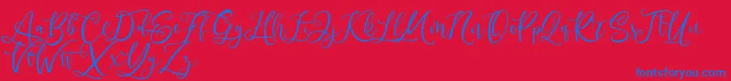 Andriani Script Font – Blue Fonts on Red Background