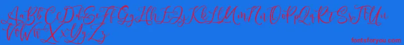 fuente Andriani Script – Fuentes Rojas Sobre Fondo Azul