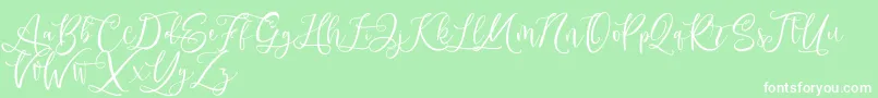 Andriani Script-Schriftart – Weiße Schriften auf grünem Hintergrund