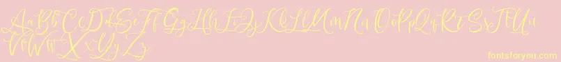 Andriani Script Font – Yellow Fonts on Pink Background