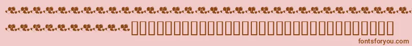 Police KrLotsOfHearts – polices brunes sur fond rose