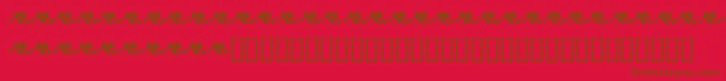Шрифт KrLotsOfHearts – коричневые шрифты на красном фоне