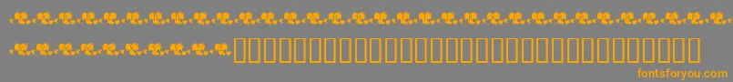 Подробнее о шрифте KrLotsOfHearts Шрифт KrLotsOfHearts – оранжевые шрифты на сером фоне