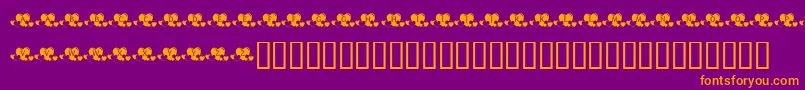 KrLotsOfHearts-Schriftart – Orangefarbene Schriften auf violettem Hintergrund