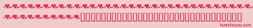 Fonte KrLotsOfHearts – fontes vermelhas em um fundo rosa