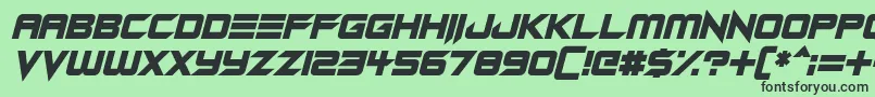 Android Assassin Italic Font – Black Fonts on Green Background