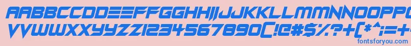Android Assassin Italic Font – Blue Fonts on Pink Background