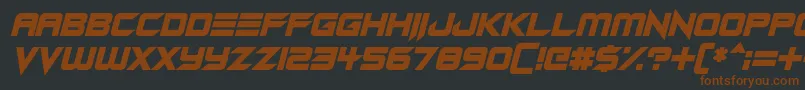 Czcionka Android Assassin Italic – brązowe czcionki na czarnym tle