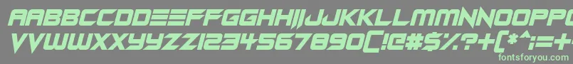 Android Assassin Italic Font – Green Fonts on Gray Background