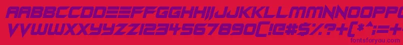 Fonte Android Assassin Italic – fontes roxas em um fundo vermelho