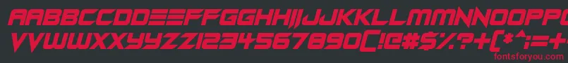 フォントAndroid Assassin Italic – 黒い背景に赤い文字