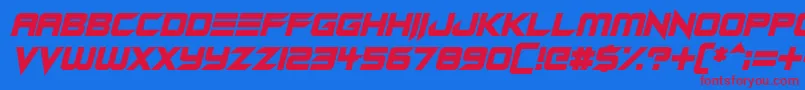 Czcionka Android Assassin Italic – czerwone czcionki na niebieskim tle