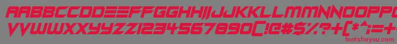 Android Assassin Italic-fontti – punaiset fontit harmaalla taustalla