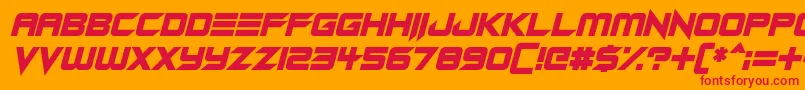 Android Assassin Italic Font – Red Fonts on Orange Background