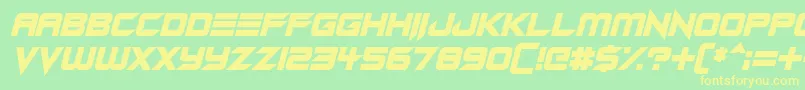 fuente Android Assassin Italic – Fuentes Amarillas Sobre Fondo Verde