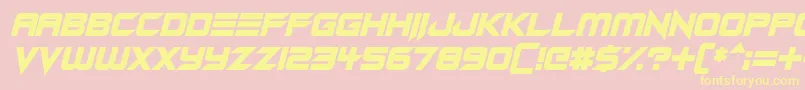 フォントAndroid Assassin Italic – 黄色のフォント、ピンクの背景