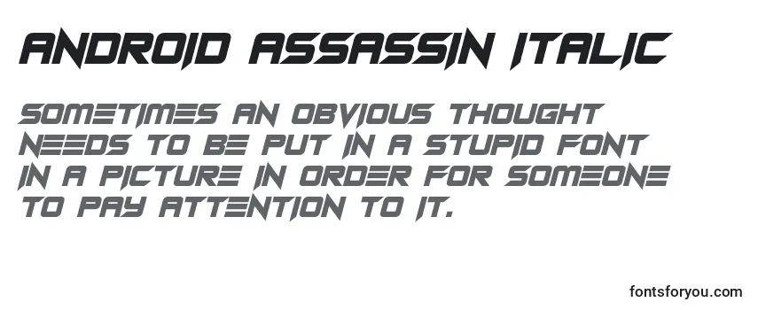 Schriftart Android Assassin Italic