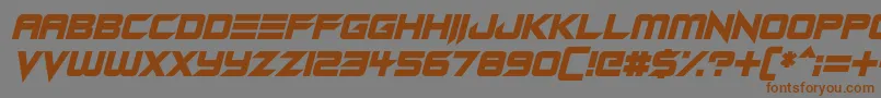 Fonte Android Assassin Italic – fontes marrons em um fundo cinza