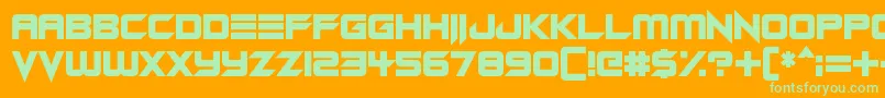 Android Assassin Font – Green Fonts on Orange Background