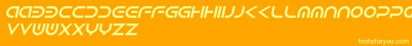 Android Italic-Schriftart – Gelbe Schriften auf orangefarbenem Hintergrund