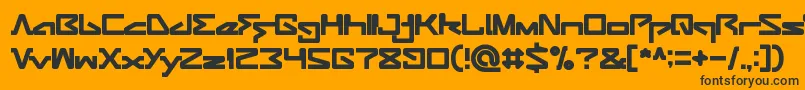 ANDROID ROBOT-Schriftart – Schwarze Schriften auf orangefarbenem Hintergrund