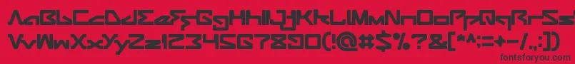 ANDROID ROBOT-fontti – mustat fontit punaisella taustalla