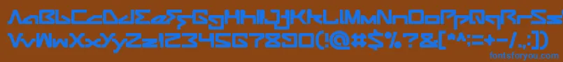 Шрифт ANDROID ROBOT – синие шрифты на коричневом фоне