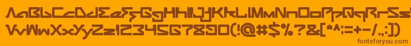 ANDROID ROBOT-Schriftart – Braune Schriften auf orangefarbenem Hintergrund