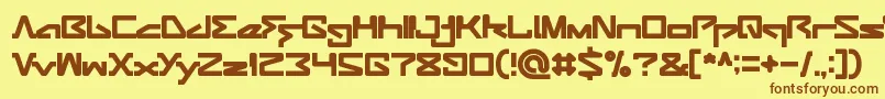 ANDROID ROBOT-fontti – ruskeat fontit keltaisella taustalla