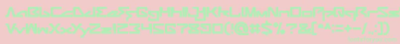 フォントANDROID ROBOT – ピンクの背景に緑の文字