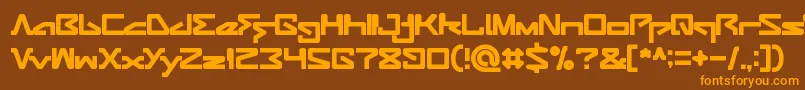 ANDROID ROBOT-fontti – oranssit fontit ruskealla taustalla